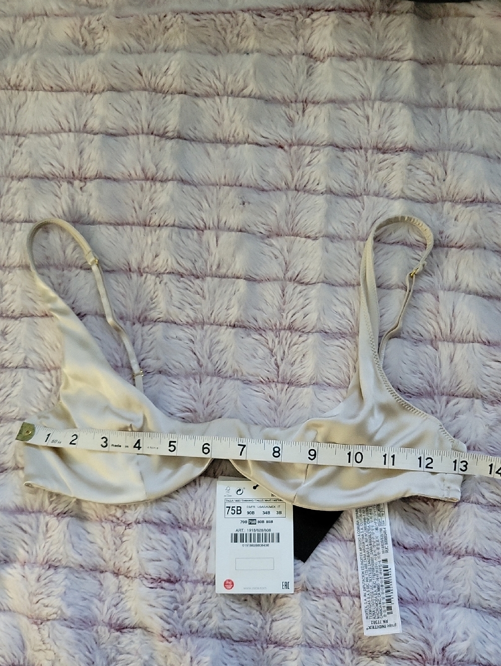 NWT Zara Silk Blend Lingerie Adjustable Straps Bra Underwire Beige Champagne 34B - Picture 9 of 11
